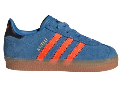 Pre-owned Adidas Originals Gazelle Comfort Closure Sneakers In Focus Blue/solar Orange/core Black