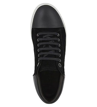 Shop Lanvin Suede Mid-top Trainers In Black