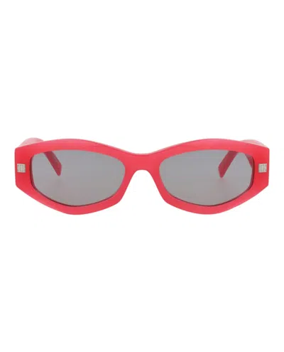 Pre-owned Givenchy Men's  Cat Eyeframe Acetate Sunglasses In Pink Grey (gv40062i/54/75a)