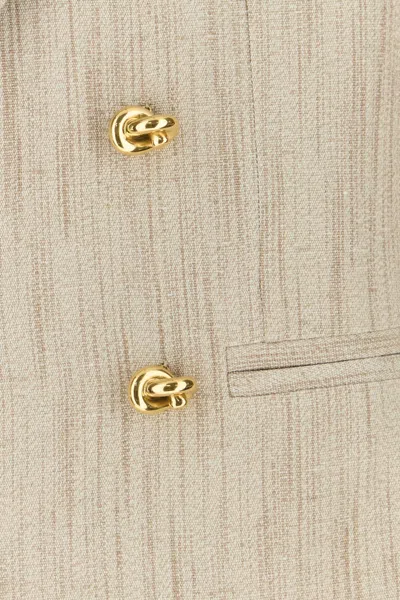 Bottega Veneta Womens Grey Putty Knot Notch-lapels Woven Blazer In Neutral