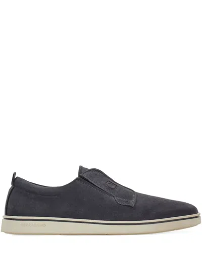 Ferragamo Navy Blue Laceless Sneakers