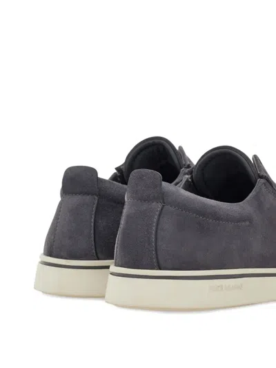 Ferragamo Navy Blue Laceless Sneakers