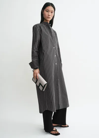 Totême Toteme Women Striped Kimono-sleeve Shirtdress In Gray