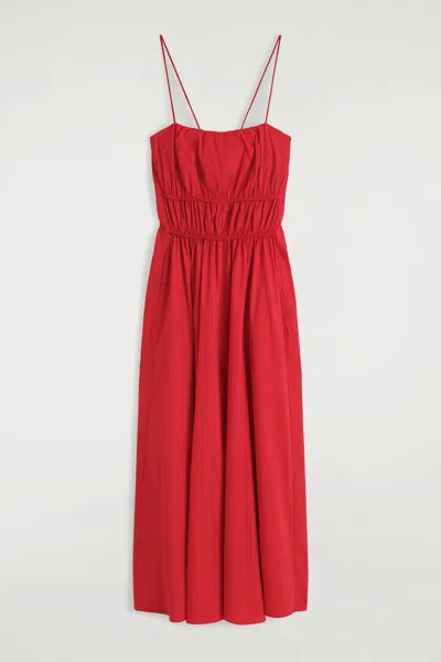 Cos Robe Midi En Coton Froncé