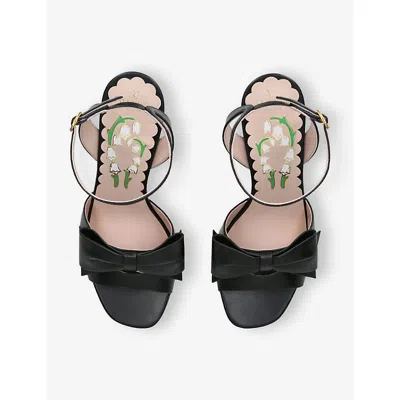 Valentino Garavani Bowow Leather Sandal In Animal Print