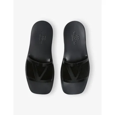 Valentino Garavani Superstar Leather Sandals For Modern Elegance In Black