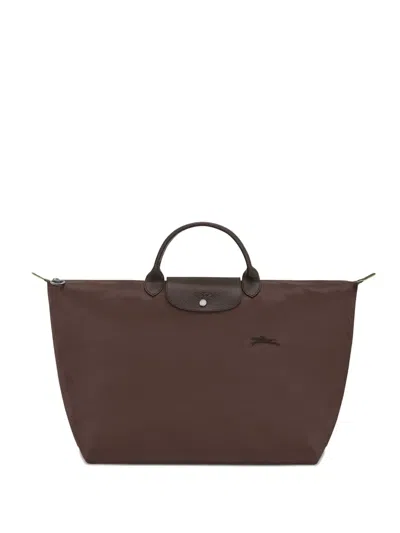 Longchamp Large Le Pliage Green Tote Bag In Brown