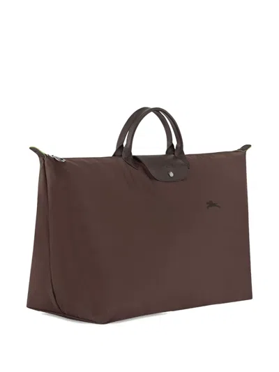 Longchamp Large Le Pliage Green Tote Bag In Brown