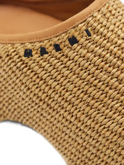 Marni Heel Sandals With Woven Texture Platform