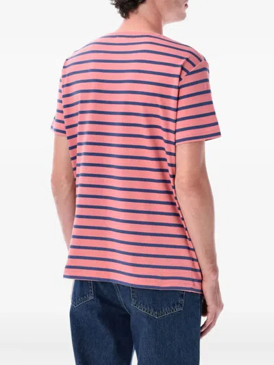 Polo Ralph Lauren Custom Slim Fit Striped Jersey T-shirt In Pink