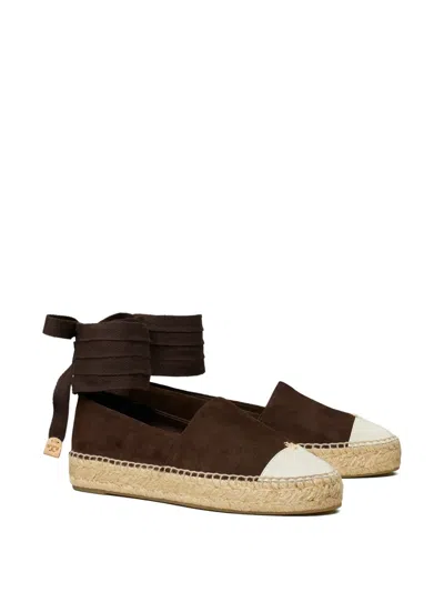 Tory Burch Suede Espadrilles In Brown