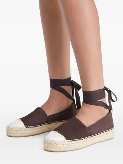 Tory Burch Suede Espadrilles In Brown