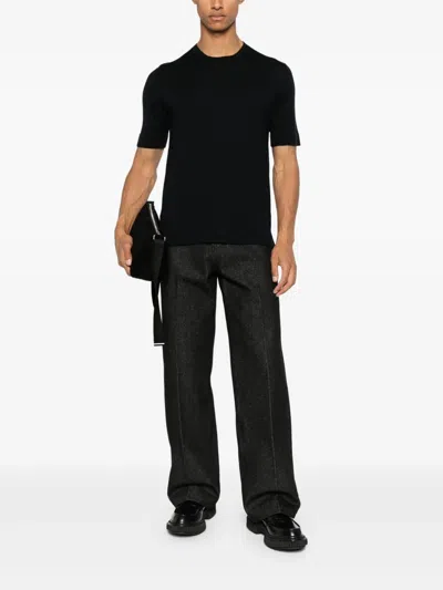 Alpha Studio Black Cotton T-shirt