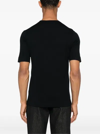 Alpha Studio Black Cotton T-shirt