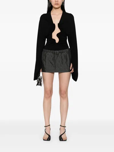 Christopher Esber Crushed Belted Mini Skirt