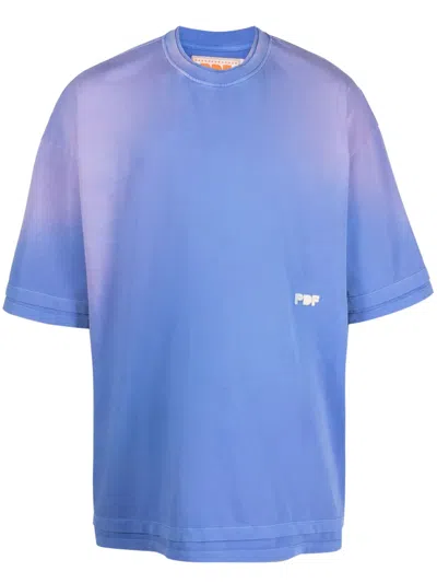 漂白效果LOGO刺绣棉T恤