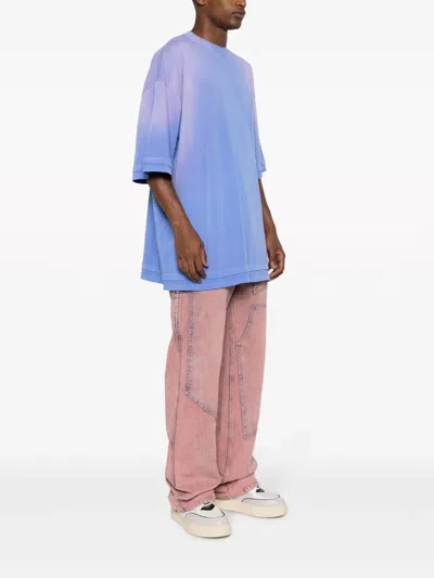 漂白效果LOGO刺绣棉T恤