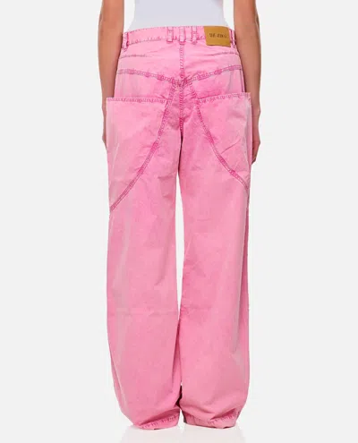 Attico Paneled Low-rise Wide-leg Jeans In Pink