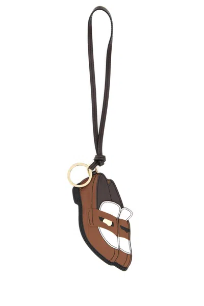 Miu Miu Women Multicolor Leather Keyring In Brown