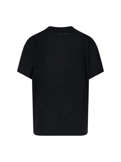 Mm6 Maison Margiela Black Round Neck Graphic T-shirt