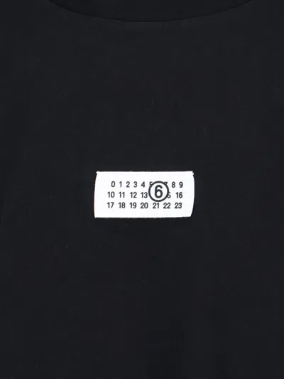 Mm6 Maison Margiela Black Round Neck Graphic T-shirt