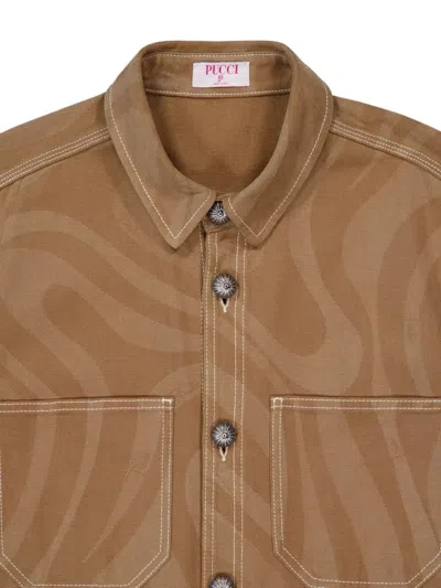 印花衬衫式夹克