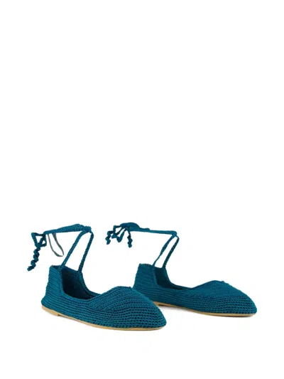 钩编针织芭蕾平底鞋