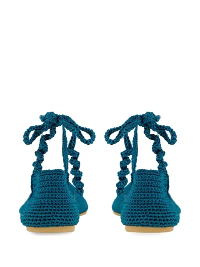 钩编针织芭蕾平底鞋