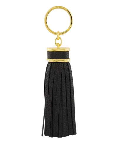 Tom Ford Tasseled Leather Keychain In Black