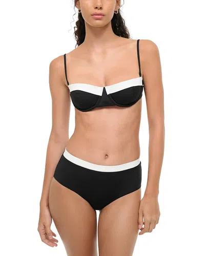Staud Jo Two-tone Underwired Balconette Bikini Top