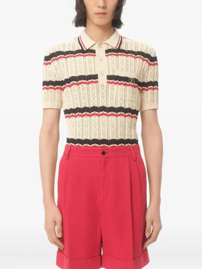 Valentino Polo Shirt Vlogo Signature In Multi