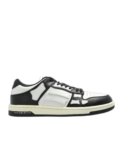 Amiri Skel Bicolor Leather Low-top Sneakers In White