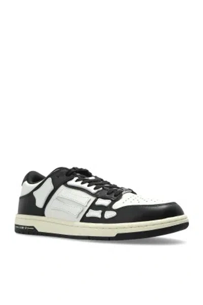 Amiri Skel Bicolor Leather Low-top Sneakers In White