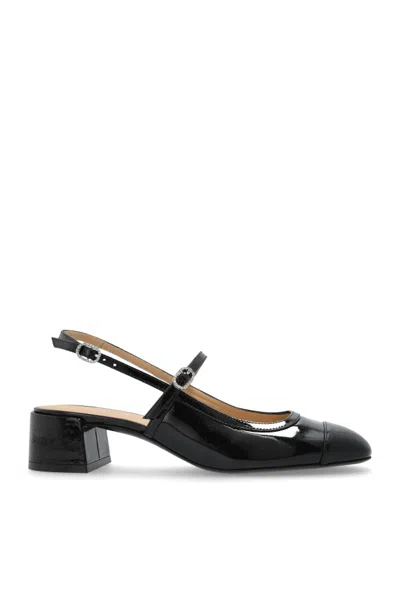 Stuart Weitzman Kenna Block Slingback 45 In Black