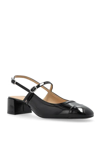 Stuart Weitzman Kenna Block Slingback 45 In Black