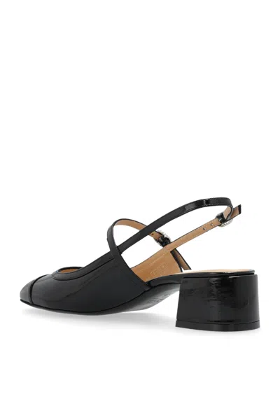 Stuart Weitzman Kenna Block Slingback 45 In Black