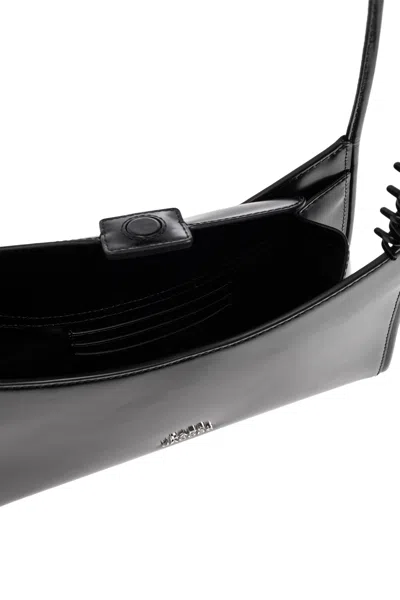 Marc Jacobs Glam Claw Clip Leather Shoulder Bag In Black