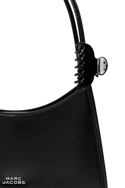 Marc Jacobs Glam Claw Clip Leather Shoulder Bag In Black