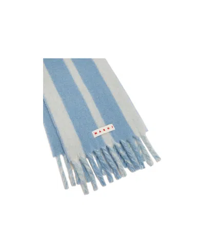 Marni Vertical Striped Scarf With Fringed Ends