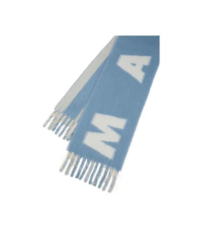 Marni Vertical Striped Scarf With Fringed Ends