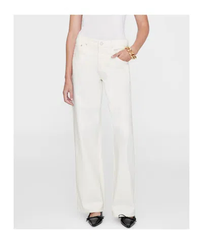 Anine Bing White Straight Leg Jeans