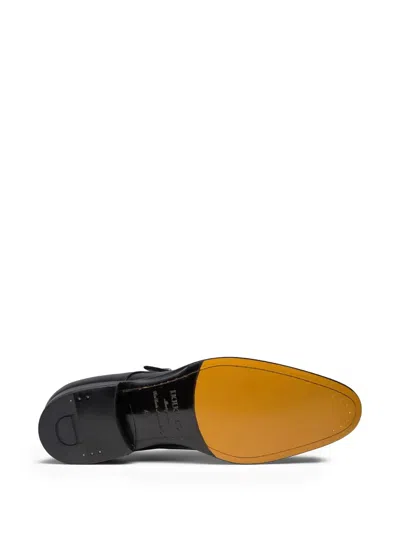 Doucal's Black Leather Monk Strap Shoes