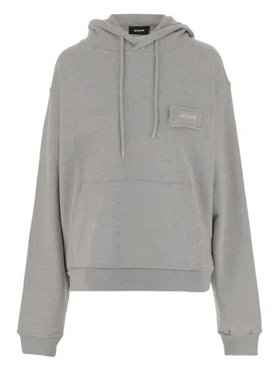 We11 Done Grey Long Sleeves Logo Hoodie In Gray