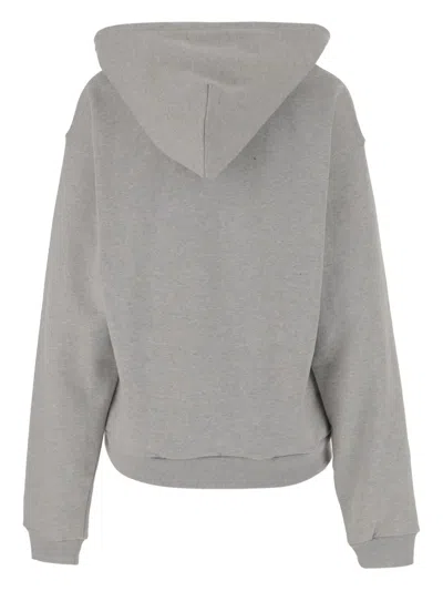 We11 Done Grey Long Sleeves Logo Hoodie In Gray