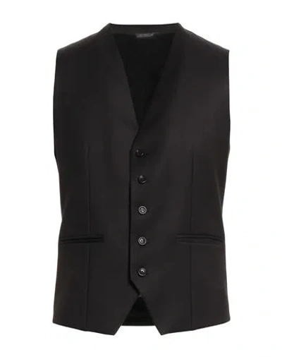 Daniele Alessandrini Man Tailored Vest Black Size 42 Polyester, Viscose, Elastane