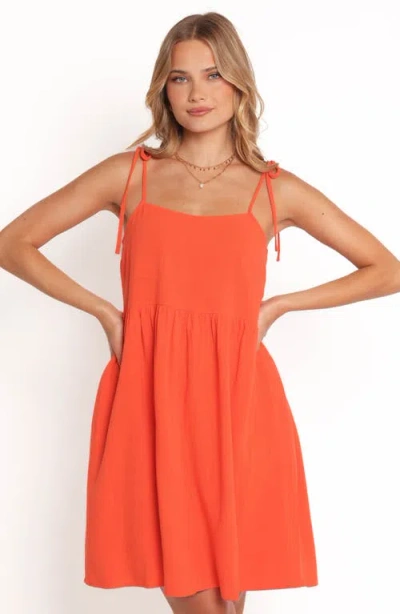 Petal And Pup Petal & Pup Emerson Tie Strap Minidress In Orange