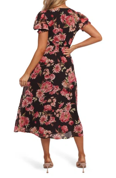 Petal And Pup Petal & Pup Logen Floral Puff Sleeve Midi Dress In Multi