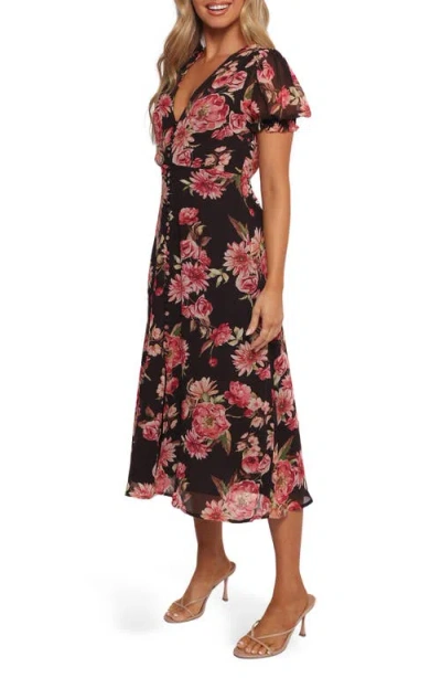 Petal And Pup Petal & Pup Logen Floral Puff Sleeve Midi Dress In Multi