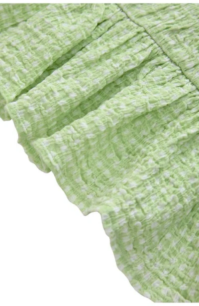 Next Shirred Gingham Stretch Cotton Blend Minidress