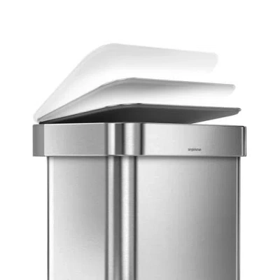 Simplehuman 45 Litre Rectangular Step Can With Liner Pocket With Plastic Lid